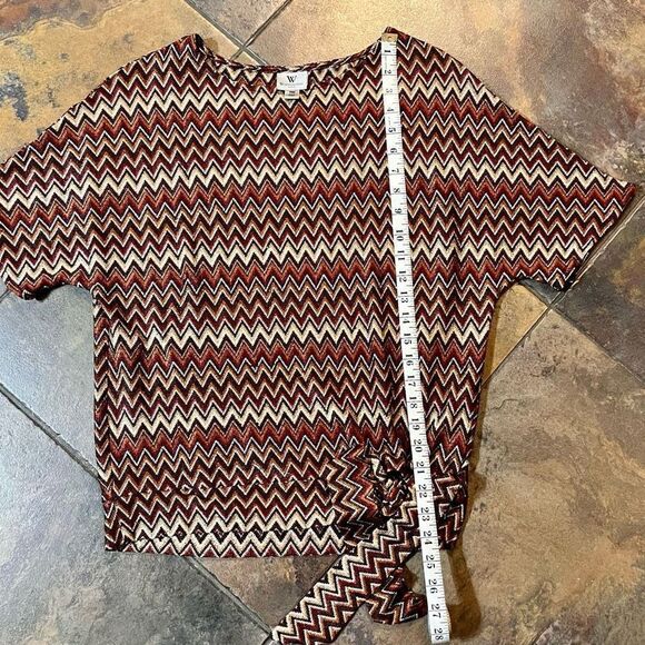 Worthington Petite Medium Chevron Tie Bottom Blouse - Picture 7 of 12